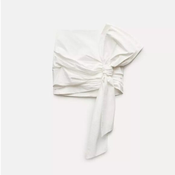NWT Zara Knotted Mini Skirt ZW Collection Size XL - Picture 3 of 8